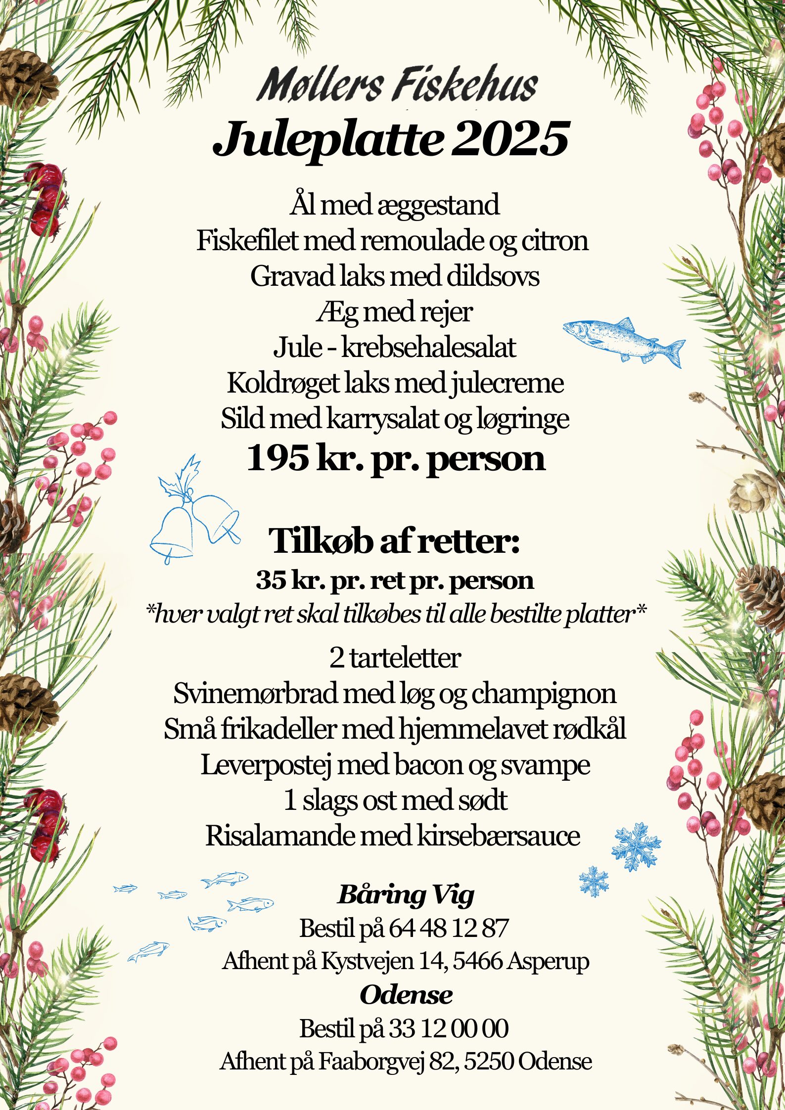 Møllers Fiskehus Juleplatte 2025 send print
